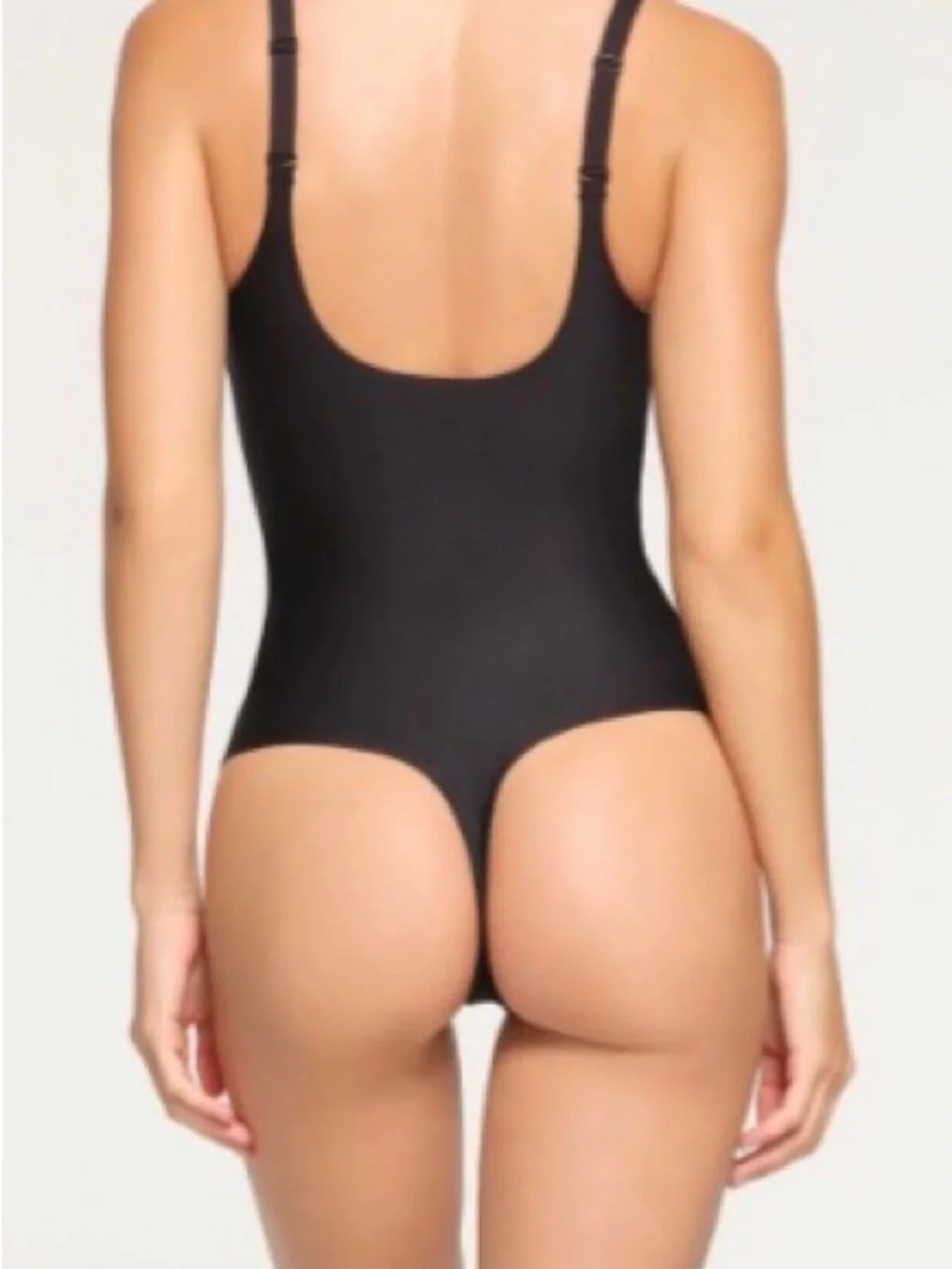 SKIMS Classic Black Scoop-Neck One-Piece Bodysuit